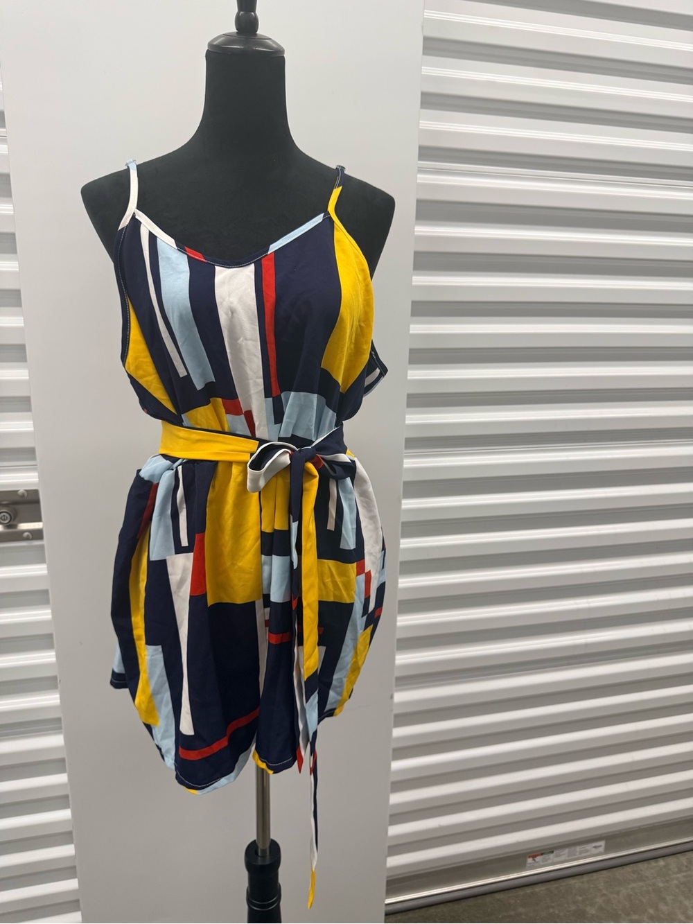 Multi- Color Romper Shorts with a belt
